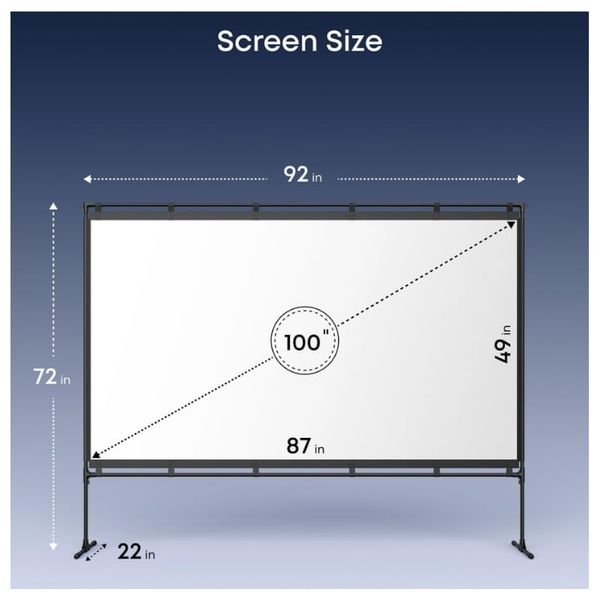 Anker Nebula Outdoor Projector Screen with Stand - 100-Inch - Quick and easy setup - Black
