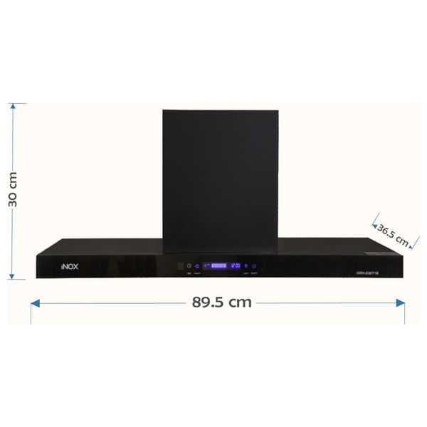Inox E90T1B - Cooker Hood - 3 Levels Speeds - Digital Display - Black