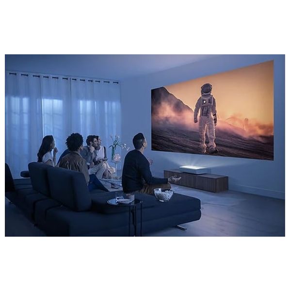  جهاز عرض سامسونج ذا بريميير - جهاز عرض ليزر ذكي أحادي للمسرح المنزلي - 4K UHD - حجم 120 انج - LSP7T - أبيض 