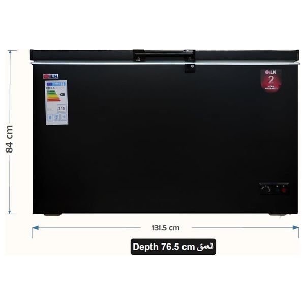 ILK S407GLB - Chest Freezer - 16 ft - Outside condenser - Black