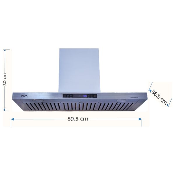 Inox E90T1SS - Cooker Hood - 3 Levels Speeds - Digital Display - Steel