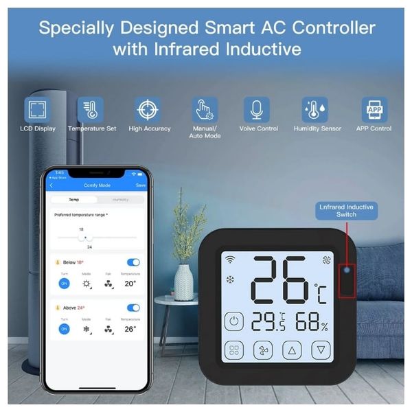  وحدة تحكم ذكية موماكس SL11SD - تحكم مركزي - دعم المساعد الصوتي - أسود 