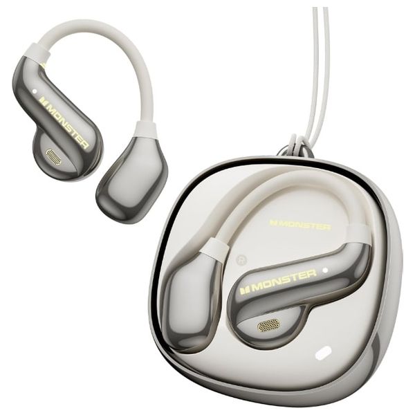 Monster Open Ear AC390 Wireless Headphones - Long Playtime Up to 24 hours of continuous use - Active Noise Cancellation  - Gold