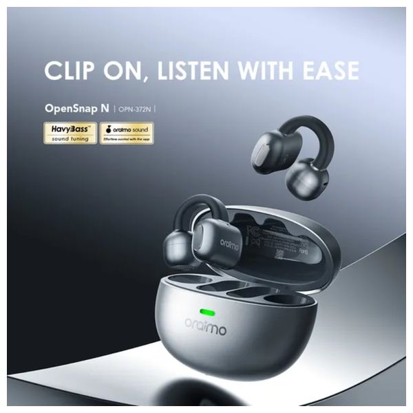 Oraimo OPN-372N – Bluetooth Headphone In Ear -  Up to 16 hours Play Time - Environmental Noise Cancellation - Gray
