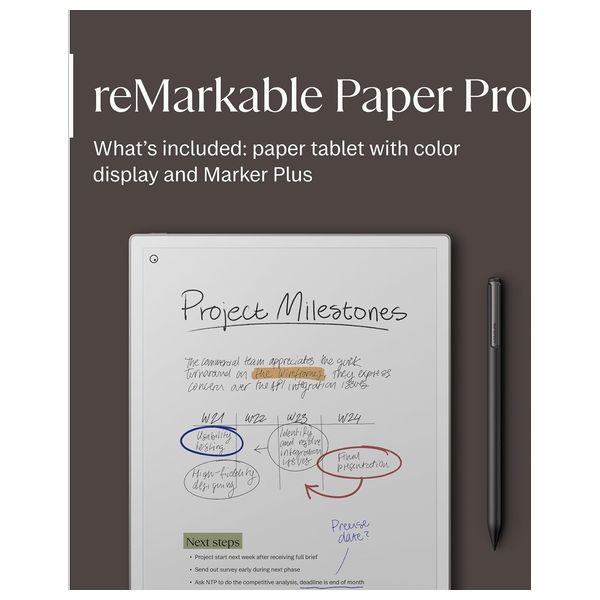 reMarkable Paper Pro - Paper Tablet - 11.8 inch Display - Battery Life Up to 14 days of regular use; Up to 90 days standby - White