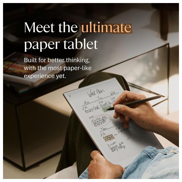 reMarkable Paper Pro - Paper Tablet - 11.8 inch Display - Battery Life Up to 14 days of regular use; Up to 90 days standby - White