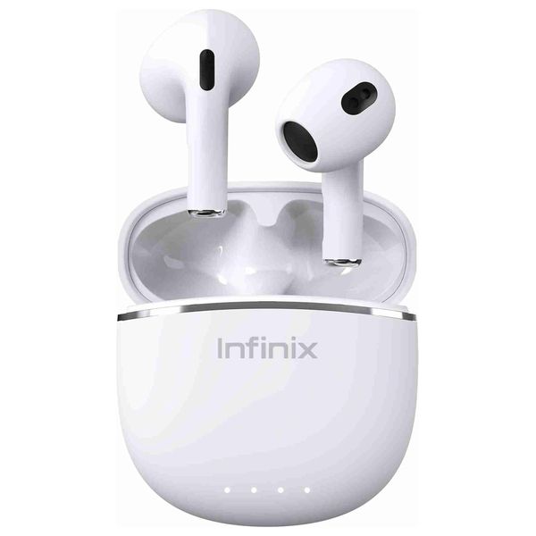 سماعات انفنكس داخل الاذن Earbuds XE23 - بلوتوث - مدة التشغيل ما يصل إلى 25 ساعة من اللعب مع علبة الشحن - ابيض