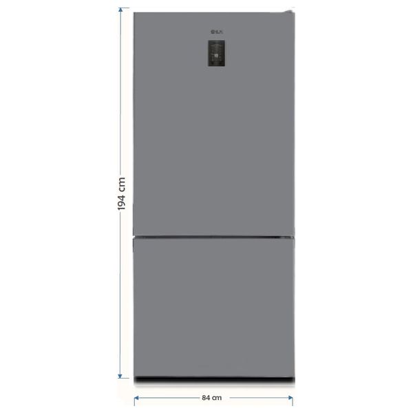 ILK NV679S - Conventional Refrigerator with bottom freezer - 24 ft - Electronic Control with Door Alarm - Gray