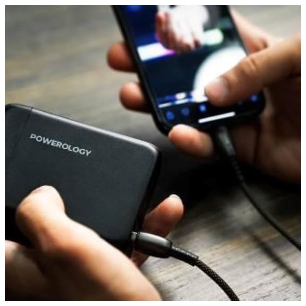  Powerology - Charging Terminal - 200W Total Output GaN - Supports Charging 2 Laptops Simultaneously - Black 