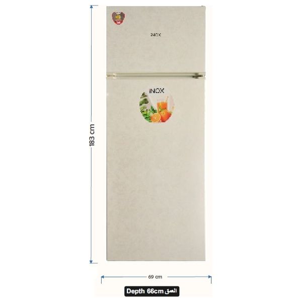 Inox DS462LM - Conventional Refrigerator - 17 ft - Inner Fan for Cooling Distribution - Marble