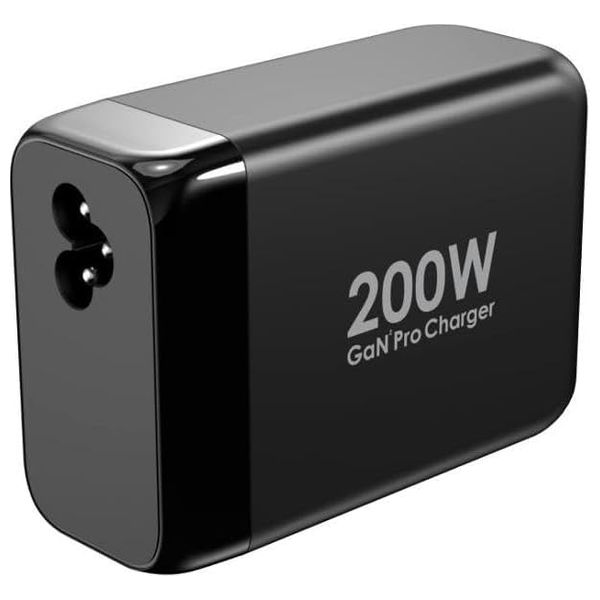  Powerology - Charging Terminal - 200W Total Output GaN - Supports Charging 2 Laptops Simultaneously - Black 