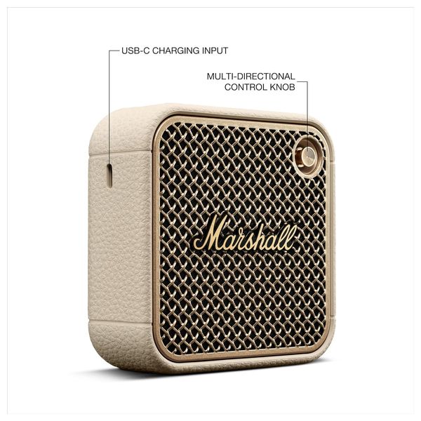  Marshall Willen II - Bluetooth Portable Speaker - Long-Lasting Playtime - IP67 dust and waterproof - Iconic Marshall Sound - Cream 