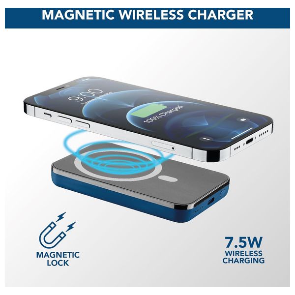 Cellularline 3992 -  Wireless Power Bank - 5000mAh - 7.5W - Blue