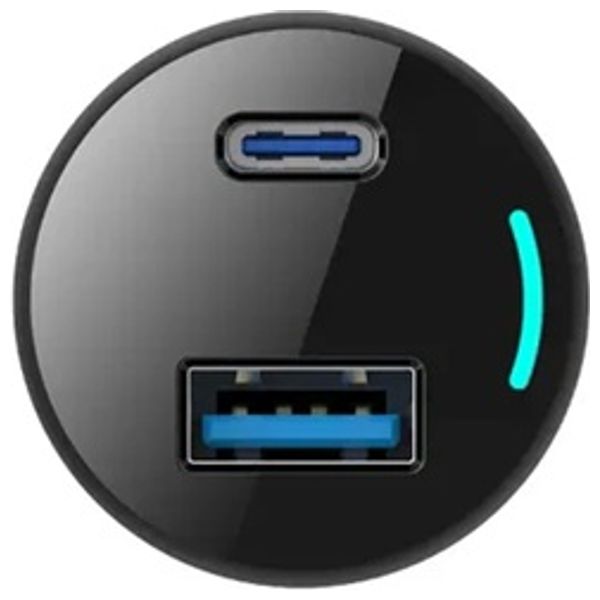 Powerology  - Car Charger - 65W - Dual-Port - Black