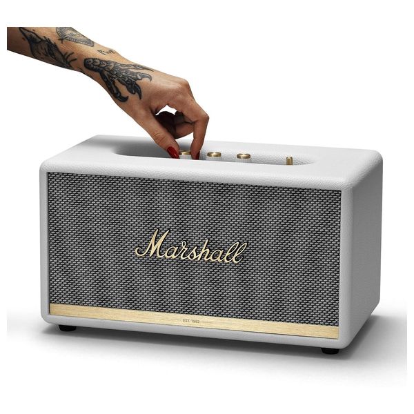  مكبر صوت لاسلكي بتقنية البلوتوث مارشال Stanmore II - تصميم كلاسيكي مميز - أبيض 