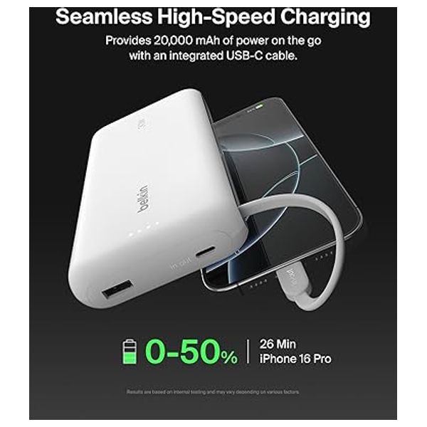 Belkin 2572 - Power bank - 20000mAh - Fast Charging 30W - White
