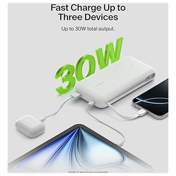 Belkin 2572 - Power bank - 20000mAh - Fast Charging 30W - White