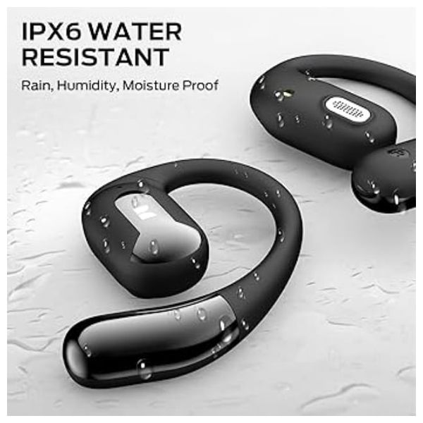 Monster Open Ear AC317 Wireless Headphones - Long Battery Life Up to 24 hours of playback - Sweat Resistant IPX6 rating - Black