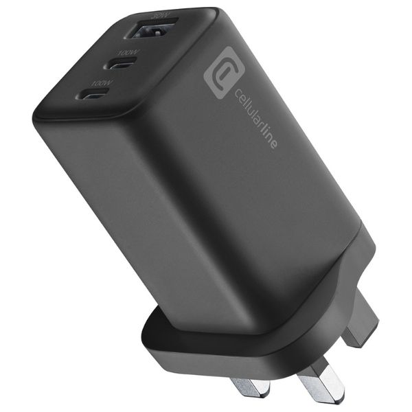 Cellularline 4108 - Wall Charger - 100W - 3 Ports - Black