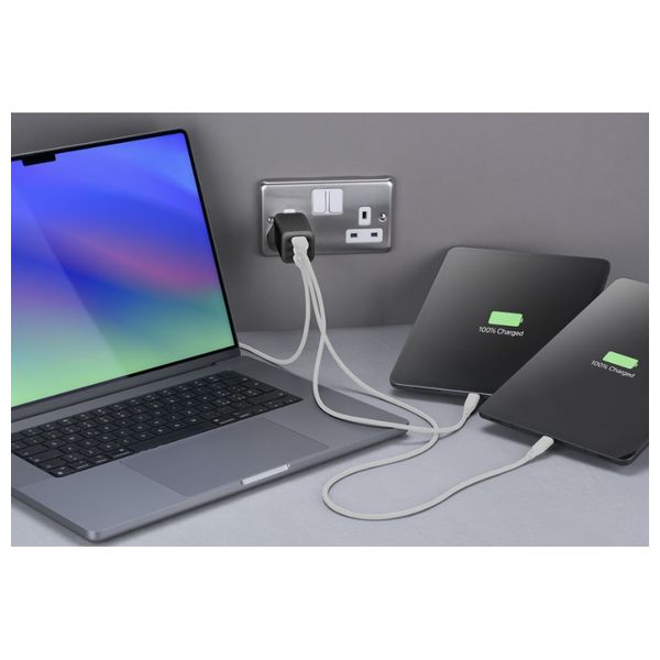 Cellularline 4108 - Wall Charger - 100W - 3 Ports - Black