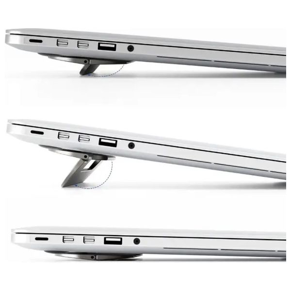  ستاند كمبيوتر محمول باورولوجي - ألومنيوم قابل للطي والحمل - رمادي 