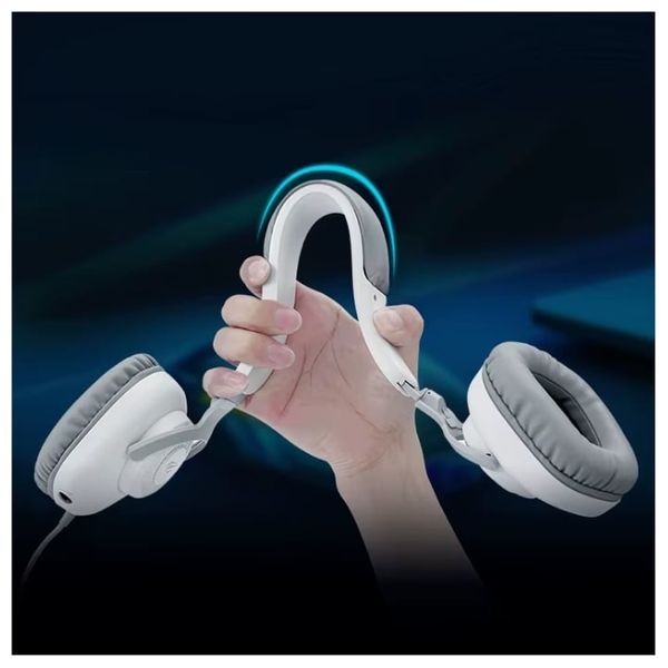  سماعة الألعاب هافيت حول الاذن H2230d - مزودة بتقنية بلوتوث ووصلة سلكية 3.5 ملم - ميكروفون مدمج قابل للتعديل مع خاصية عزل الضوضاء - أبيض 