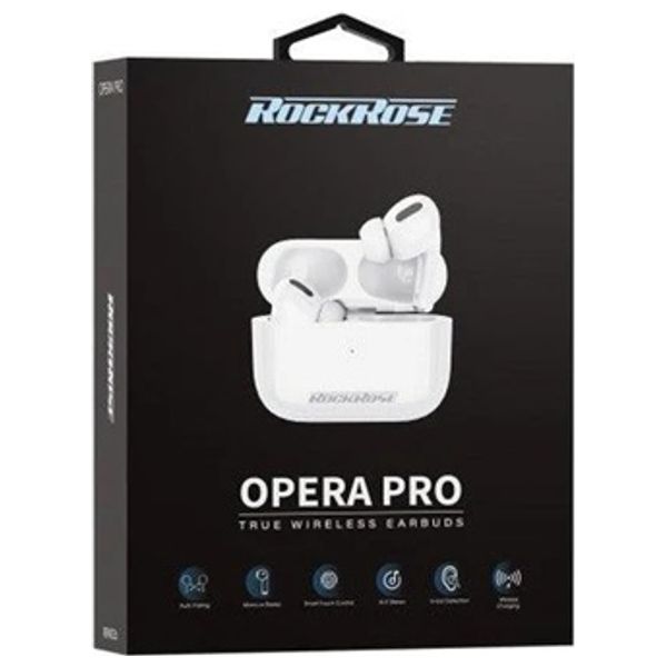 سماعة بلوتوث داخل الاذن روك روز - Opera Pro - وقت الاستماع حتى 3 ساعات - ابيض