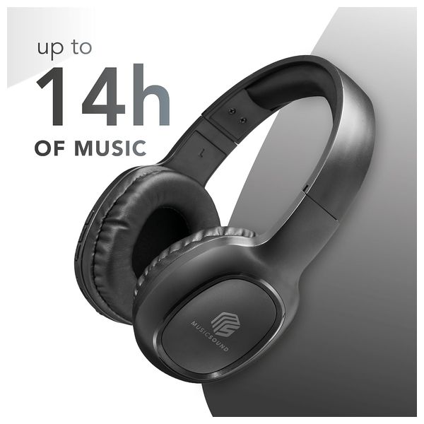 Cellularline 3918 - Bluetooth Headphone Over Ear - Play Time Up To 4 hours - Black
