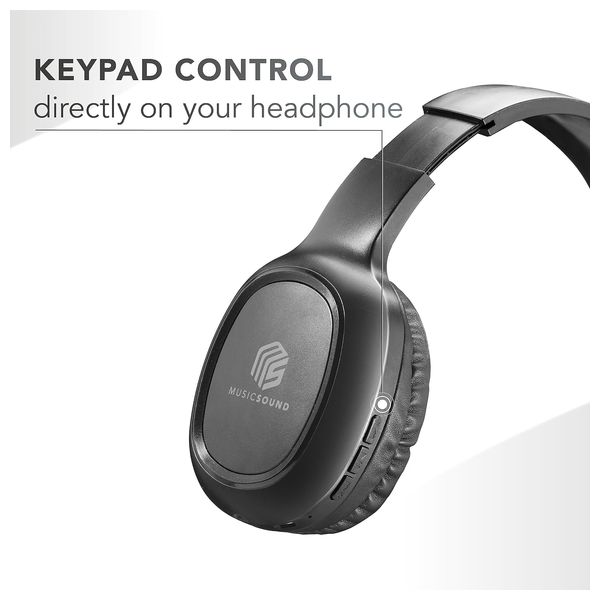Cellularline 3918 - Bluetooth Headphone Over Ear - Play Time Up To 4 hours - Black