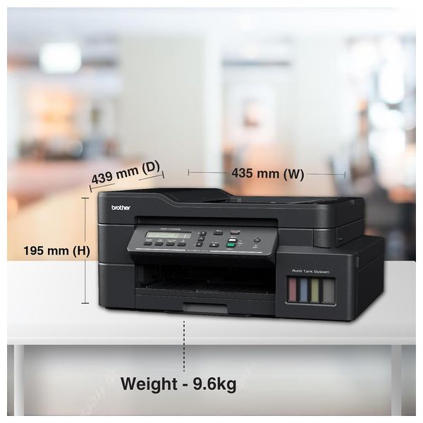 طابعة برذر DCP-T820DW - طابعة خزان حبر متعددة الإمكانات - عالية السرعة، طباعة على الوجهين - طباعة سلكية/لاسلكية ومتنقلة -  أسود