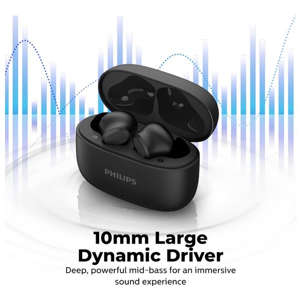  سماعة بلوتوث داخل الاذن فيليبس - 1164 - مدة التشغيل تصل ل 24 ساعة - مقاومة الماء IPX4 - اسود 