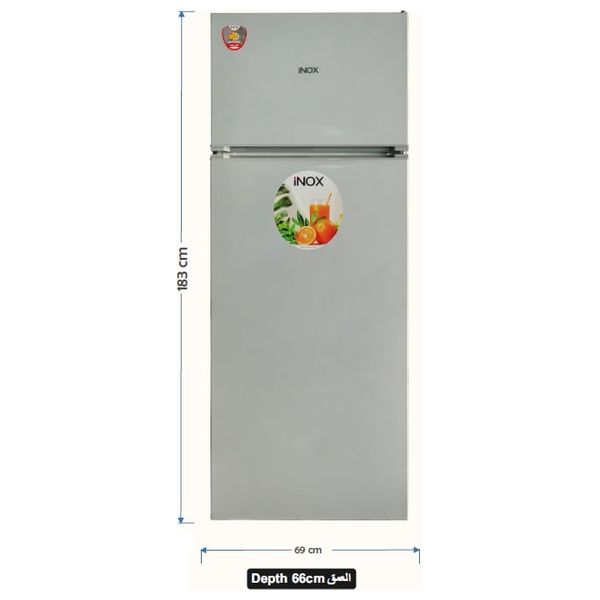 Inox DS462LS - Conventional Refrigerator - 17 ft - Inner Fan for Cooling Distribution - Gray