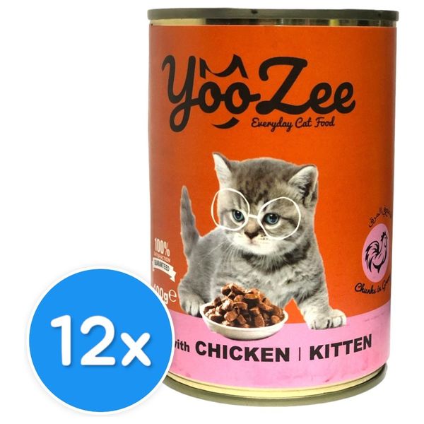 Yoozee Kitten Chicken Cat Food - 12 Pieces 