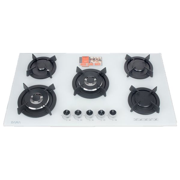  طباخ غاز داما - 90 سم - 5 شعلات - D98W - أبيض 
