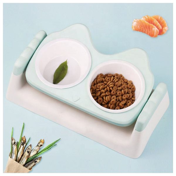  Dual Bowl For cats - Mint 