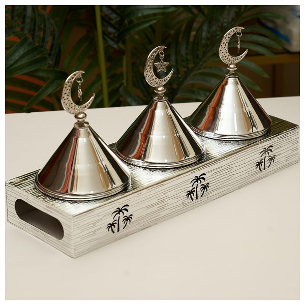  RiqaHome Dessert & Date Server Set - Silver 