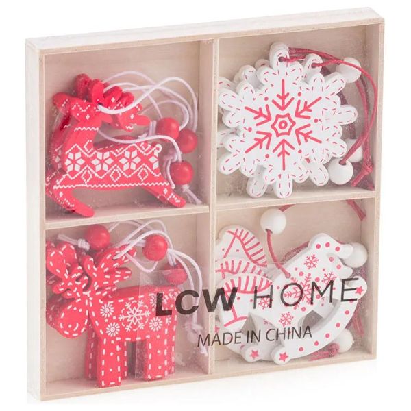  مجموعة تعليقات شجرة كرسمس من إل سي وايكيكي - 12 قطعة 