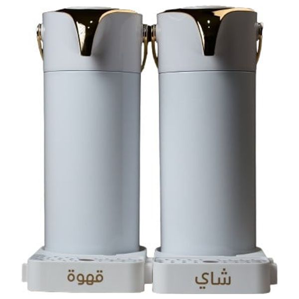 رقة هوم ترمس حراري مع قاعدة - قطعتين - QLBF-02 - أبيض