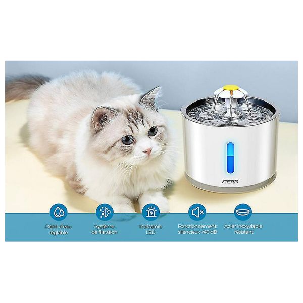  نافورة شرب المياه للقطط والكلاب - 2.4 لتر 