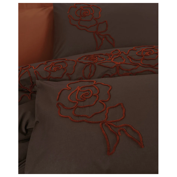  SADAF Comforter Cover Set, Double , 200 x 220cm - 6 Piece - Brick 