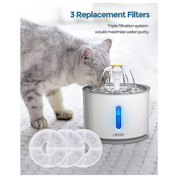  نافورة شرب المياه للقطط والكلاب - 2.4 لتر 