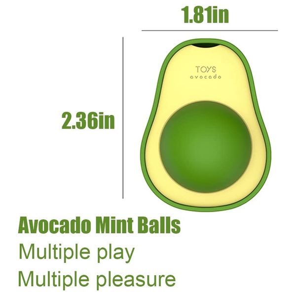  لعبة كرة للقطط بنكهة النعناع بشكل أفوكادو - اخضر 