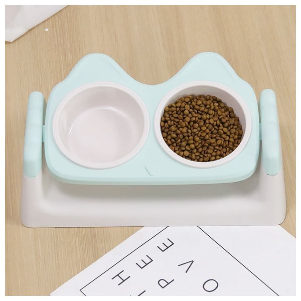  Dual Bowl For cats - Light Grey 