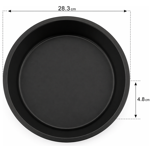  Kmt Style Non-Stick Round Cake Pan - 28.3cm - Black 