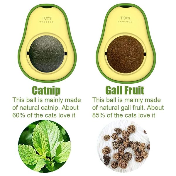  لعبة كرة للقطط بنكهة النعناع بشكل أفوكادو - اخضر 