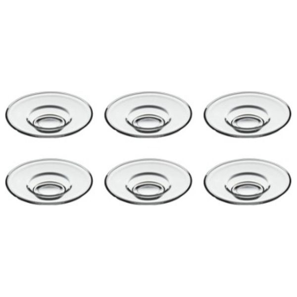  Kaveh Timeless Tea Plate Glass Set - 6 Pieces - Clear 