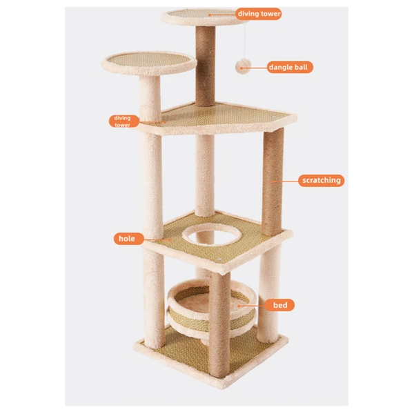  Multilayer Cat Tower - Beige 