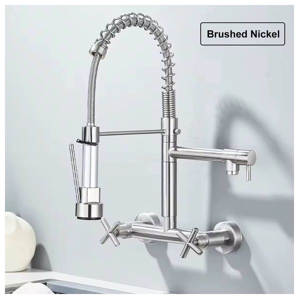  Lazord Wall-Mounted Kitchen Faucet - Nickel Copper 