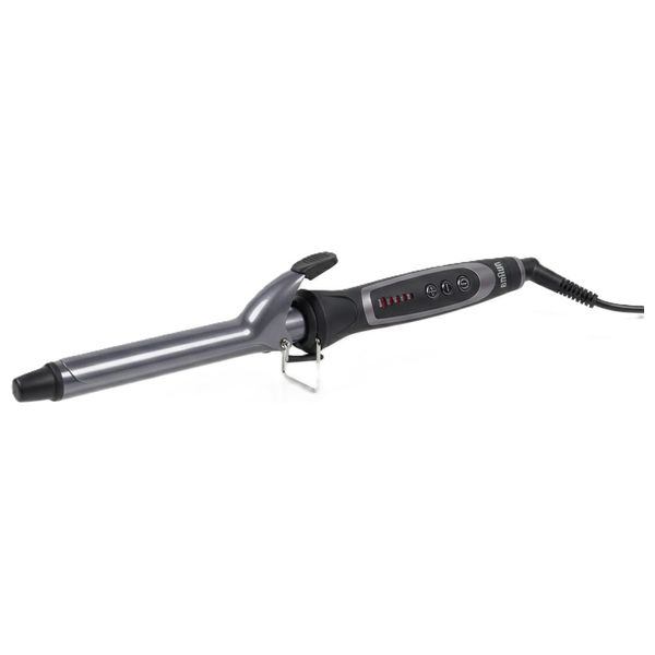  براون مكواة تجعيد الشعر ساتين هير 7 - أسطوانة تيتانيوم سيراميك 22 مم, تقنية حماية اللون وتقنية أيونتك - اسود 