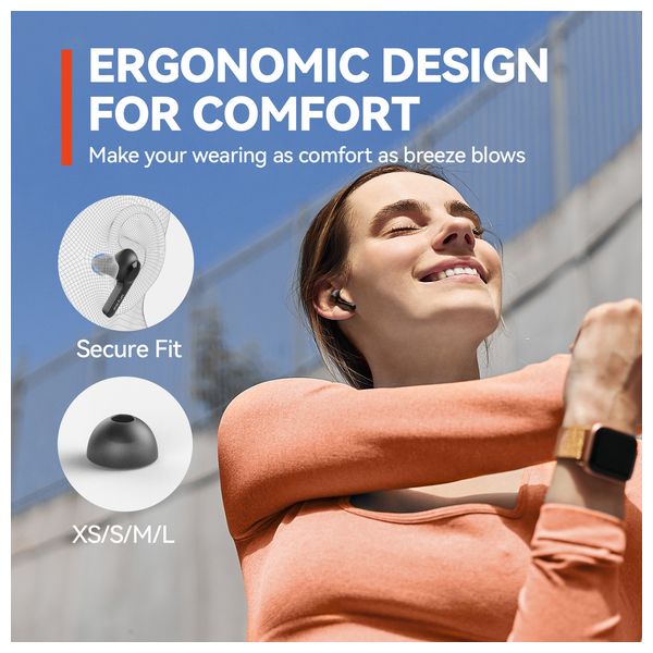  Earfun Air life - In Ear - 35 hours Battery Life - IPX5 - Bluetooth 5.4 - Black 